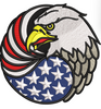 Eagle Flag Logo Embroidery Design