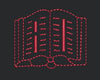 Open Tome Outline Embroidery Design
