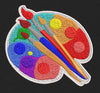 Painter Palette Colorful Art Supplies Embroidery Design