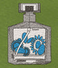 Perfume Bottle Blue Flowers Embroidery Design