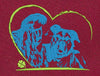 Heart Framed Blue Abstract Couple Embroidery Design