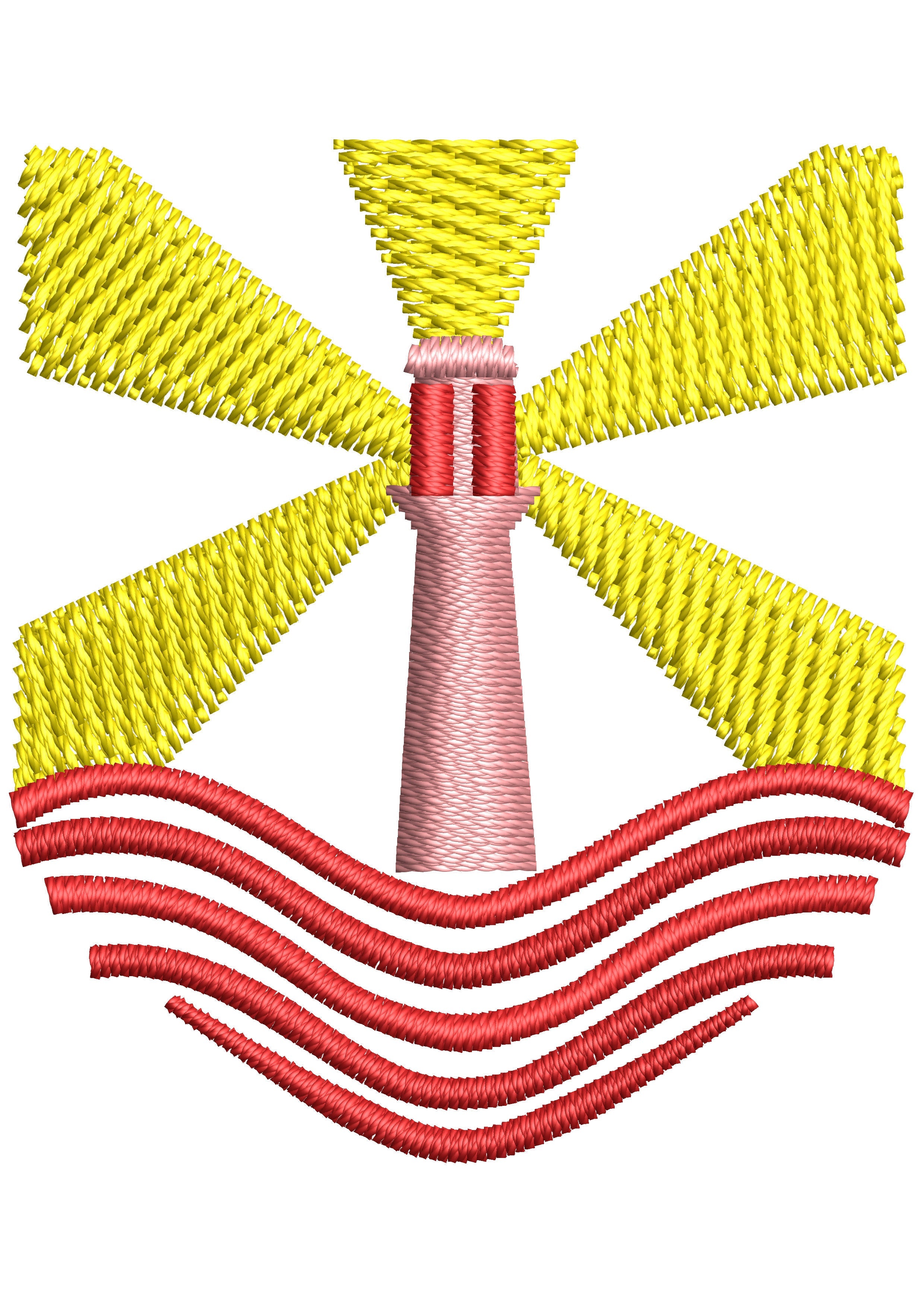 Ocean Tower Embroidery Design