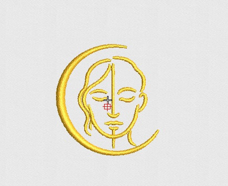 Moon Embroidery Design