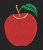 Apple Red & Green Leaf Embroidery Design