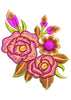 Golden P Floral Embroidery Design