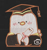 Graduation Penguin Brown Embroidery Design