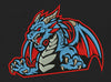 Dragon Mascot Blue Embroidery Design
