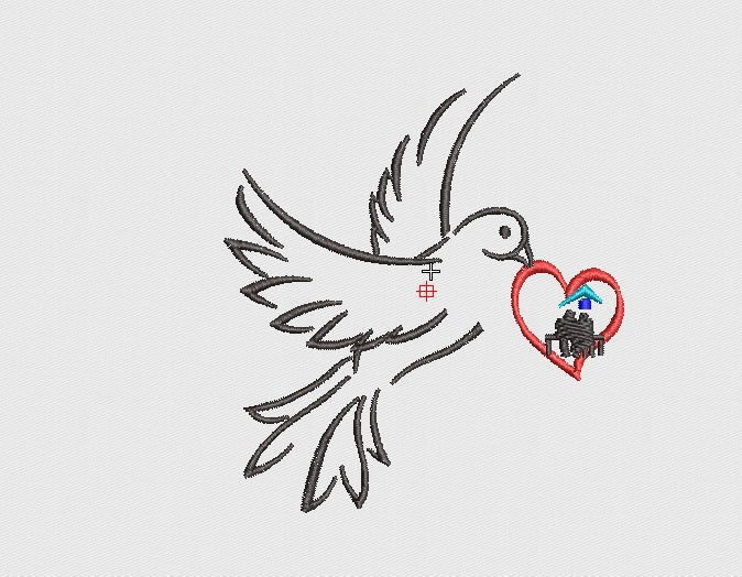 Pigeon Embroidery Design