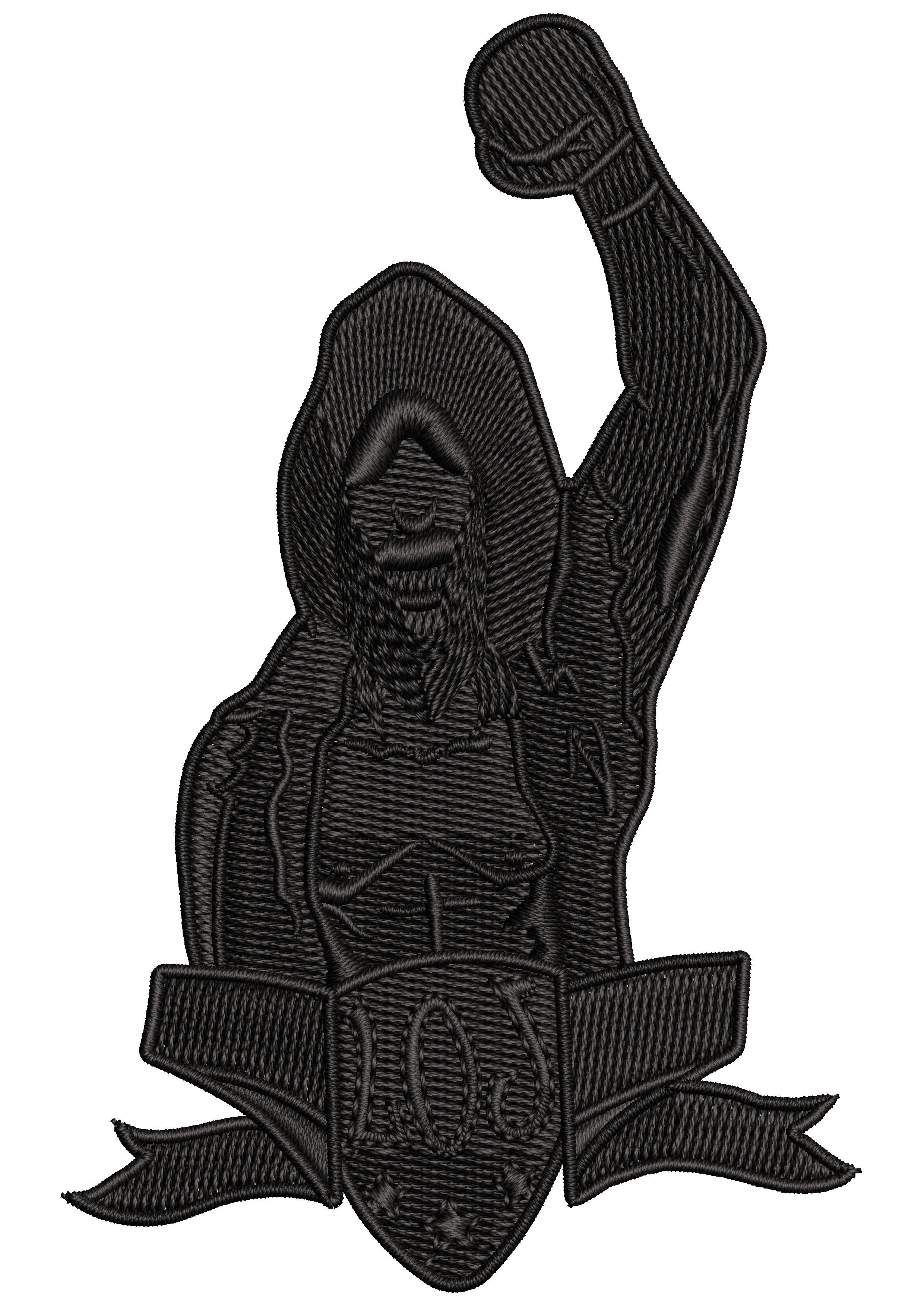 Fighter Man Embroidery Design
