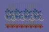 Blue Floral Scalloped Border Embroidery Design