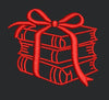Books With Gift Ribbon Embroidery Design