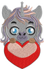 Girl With Heart Embroidery Design