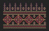 Floral Jacquard Woven Purple Flowers Embroidery Design