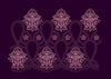 Paisley Arch Floral Border Purple & Green Embroidery Design