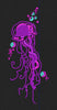 Jellyfish Alien Magenta & Cyan Embroidery Design