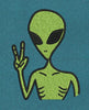 Green Peace Sign Alien - Lime Green & Black Embroidery Design