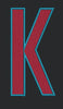 Dual Tone Letter K Graphic Embroidery Design