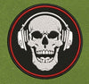 Dj Skull White & Red Embroidery Design