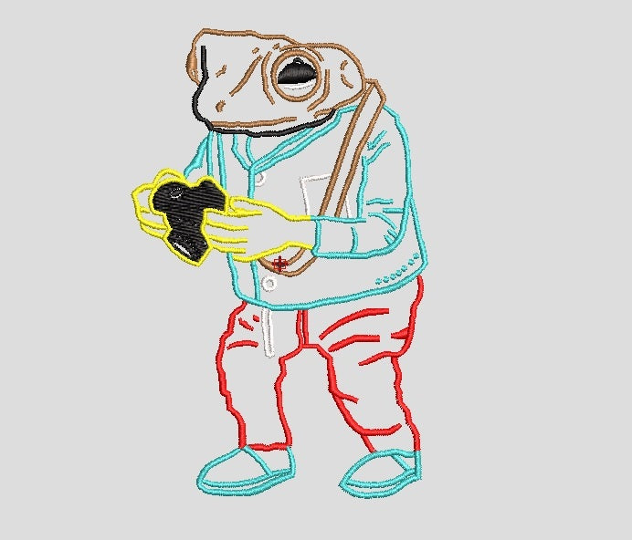 Frog Embroidery Design