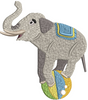 Elephant With Ball Embroidery Design