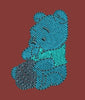 Stylized Teddy in Blue Embroidery Design