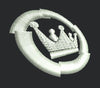 Encircled Crown Emblem Embroidery Design