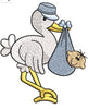 Crane Bird With Baby Embroidery Design
