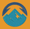 Circular Mountain Peak Emblem Embroidery Design