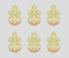 Floral Crescent Motif Embroidery Design