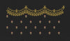 Floral Endless Border Golden Stars Embroidery Design