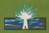 White Tree Blue & Black Embroidery Design