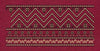 Floral Jacquard Woven Red Lines Embroidery Design