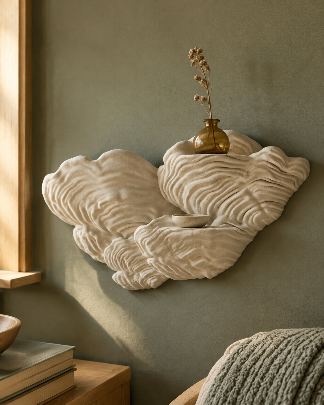 Oyster Mushroom Wall Shelf Print STL File