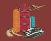 Cityscape Travel Icon Embroidery Design