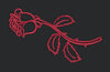 Single Stem Floral Outline Embroidery Design