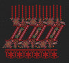 Floral Border Red Vertical Lines Embroidery Design