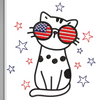American Cat Embroidery Design