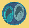 Dual Eye Motif Embroidery Design