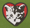 Feline Love Red & Black Embroidery Design