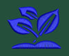 Blue Sprouting Leaves Embroidery Design