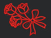 Ribbon Red Flower Embroidery Design
