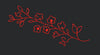 Red Flowers Branch Embroidery Design