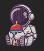Space Boba Drinking Astronaut Embroidery Design