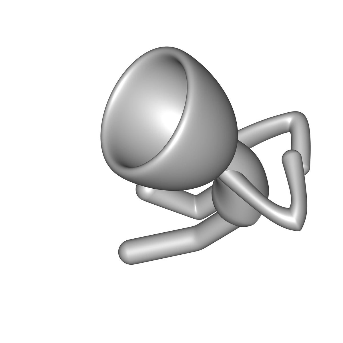 Leaning Character Planter Print STL File