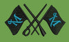 Crossed Arms and Standards Embroidery Design