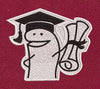 Grad Diploma White Outline Embroidery Design