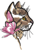 Brown Cat Embroidery Design