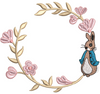 Rabbit With Flower Embroidery Design