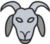 Goat Face Embroidery Design