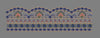 Grey Arch Floral Basket Panel - Grey, Blue & Coral Embroidery Design